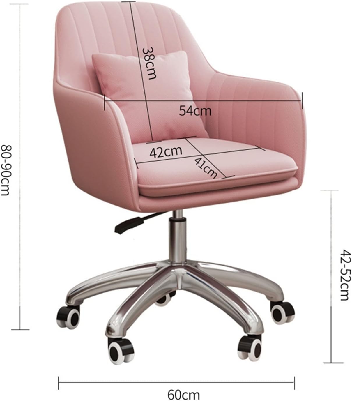 Adjustable Office Computer Chair with Armrest Office Chairs Furniture Swivel Computer Chair Creative Pink Gaming(Purple-Silver)