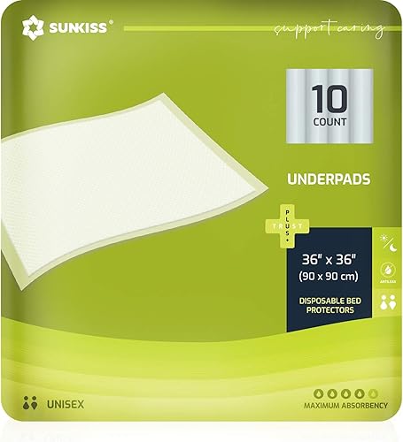 Miniatura 5 de SUNKISS TrustPlus - Pañales para adultos, grandes, 15 unidades y almohadillas desechables para incontinencia de 36 x 36 pulgadas, paquete de 10