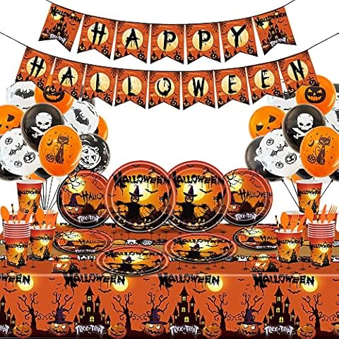 Halloween-Partyzubehör für 24, Halloween-Party-Dekorationen Cover