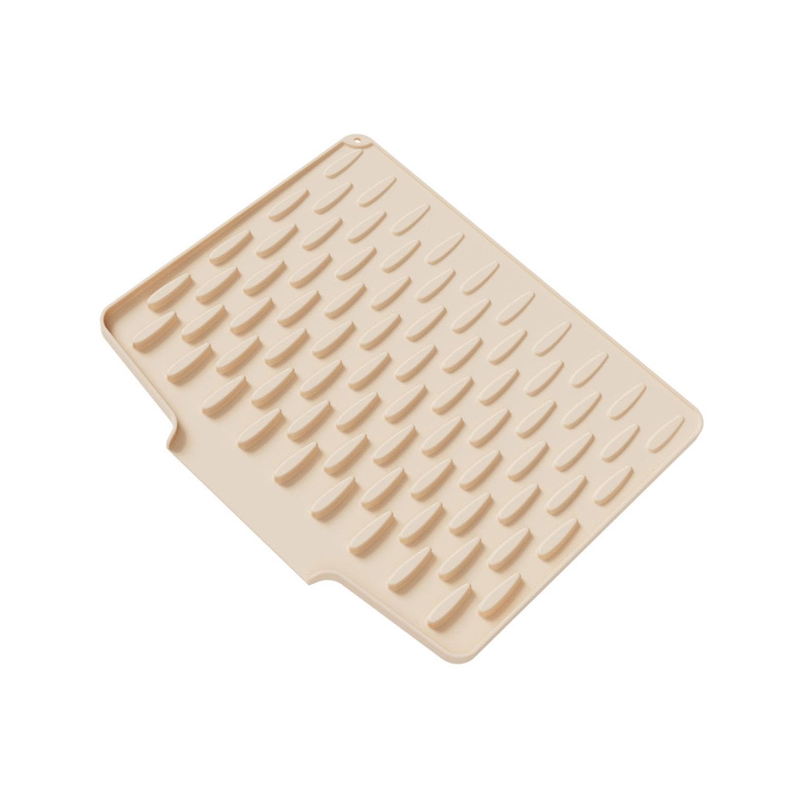 Xjdzineq Sloped Silicone Kitchen Drain Tray Efficient Drainage Pad Countertop Organiser Draining Mat for Kitchen Countertop
