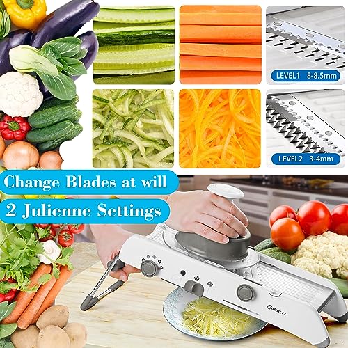 Mandoline Food Slicer for Kitchen,Stainless Steel Vegetable Chopper - Food Chopper,Adjustable Mandoline Slicer,Mandolin,Veggie Chopper with French Fry Cutter|Waffle Maker - Image 6