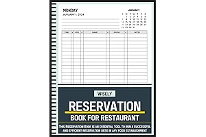 Restaurant Reservation Book for 2024