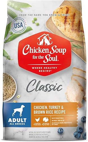Miniatura 1 de Chicken Soup For The Soul Pet Food - Alimento seco clásico para perros adultos, receta de pollo, pavo y arroz integral, bolsa de 13.5 libras, sin