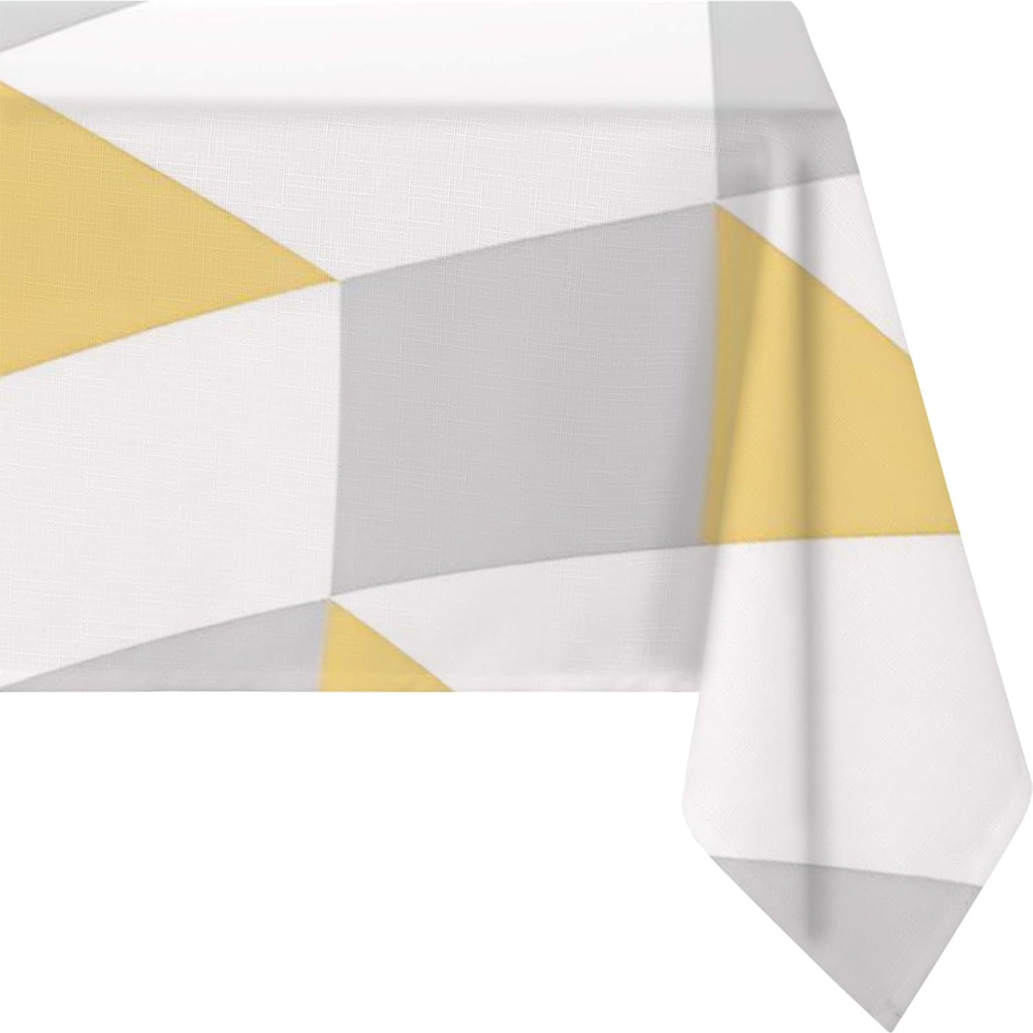 Tovaglia impermeabile, 140 x 220 cm, retro grigio giallo, facile da pulire, protezione per tavolo da pranzo e cucina, elegante biancheria da tavola