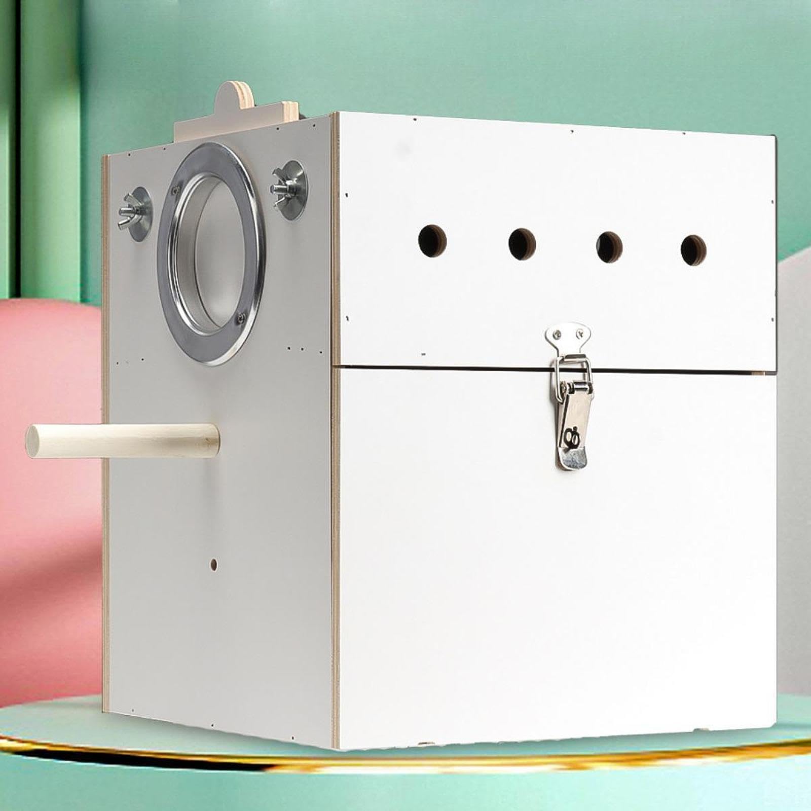 Pájaros Caja Criadora de Madera para Loros Y Periquitos Caja de Apareamiento para Pequeñas Aves Segura para Canarios Y Pinzo, Dejado Colgado Blanco