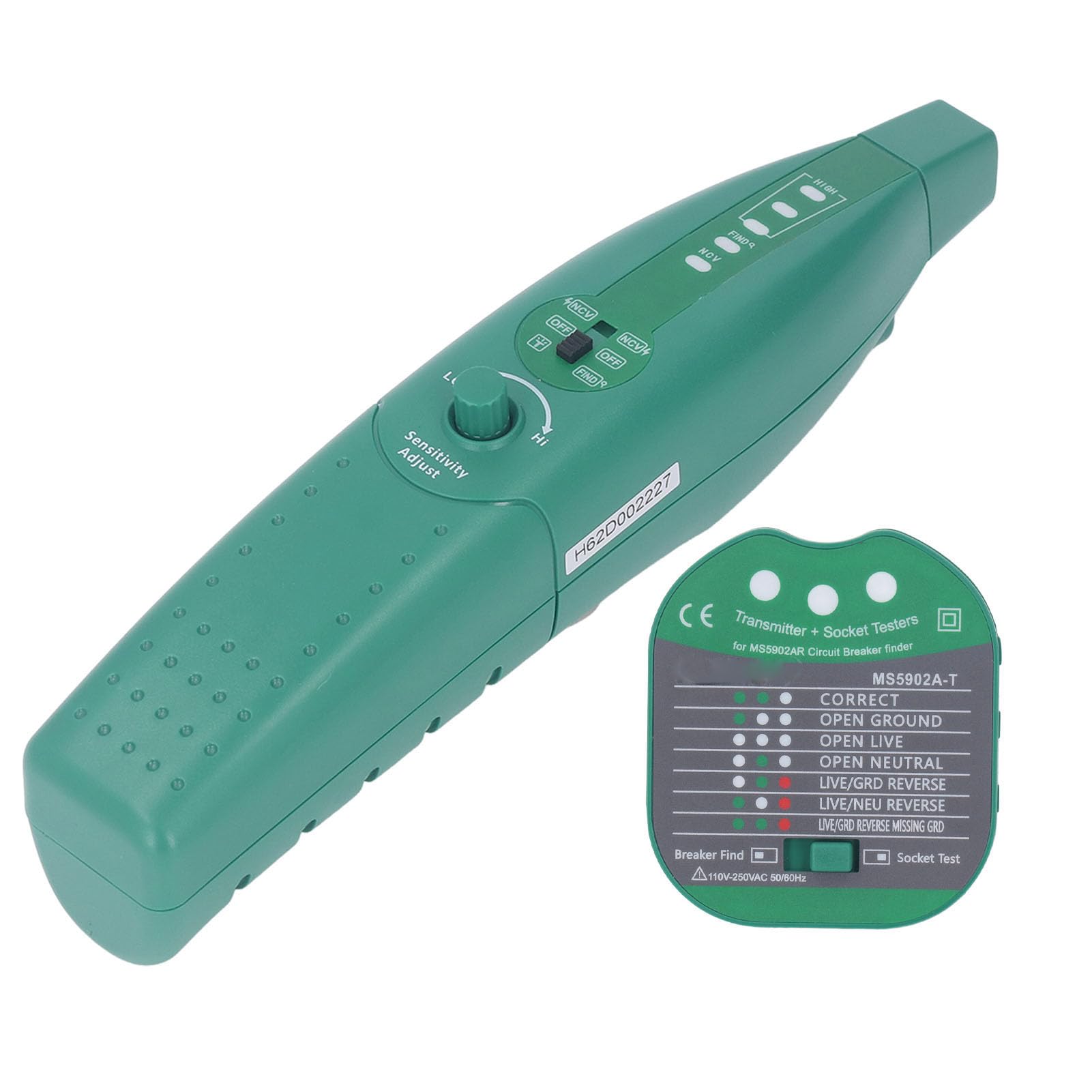 Rilevatore Automatico di Interruttori Automatici, Tester Automatico per Prese di Corrente UE MS5902A, Individua Rapidamente Circuiti o Fusibili, Avviso Acustico/visivo e 3