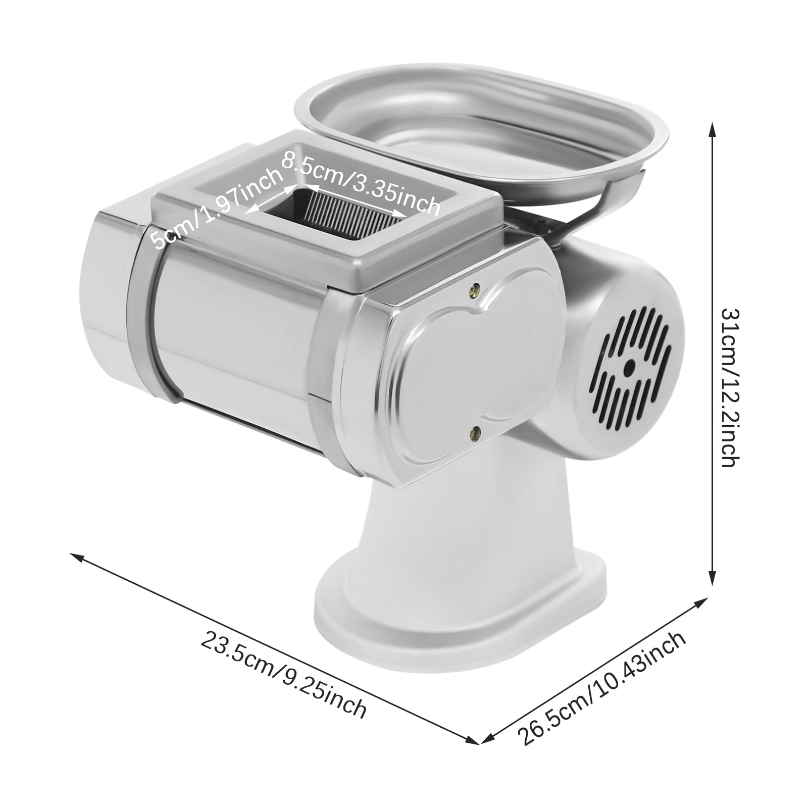 3 in 1 Electric Meat Cutter Machine, 2.5mm Blade 1400r/min Electric Meat Slicer cutting raw meat sliced fish vegetables for kitchens, restaurants, supermarkets, meat markets