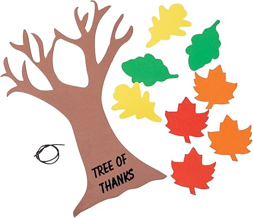 Miniatura 8 de 4E's Novelty Paquete de 12 manualidades de árbol de gracias, manualidades de espuma de Acción de Gracias para niños, arte y manualidades de otoño a