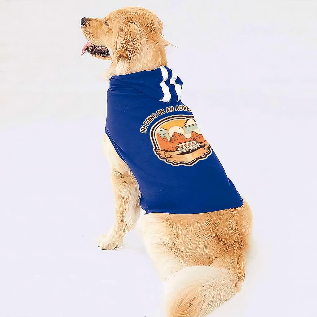 I'm Going on an Adventure Dog Shirt with Hoodie - Sun Dog Hoodie - Art Dog Clothing - Pink White, M