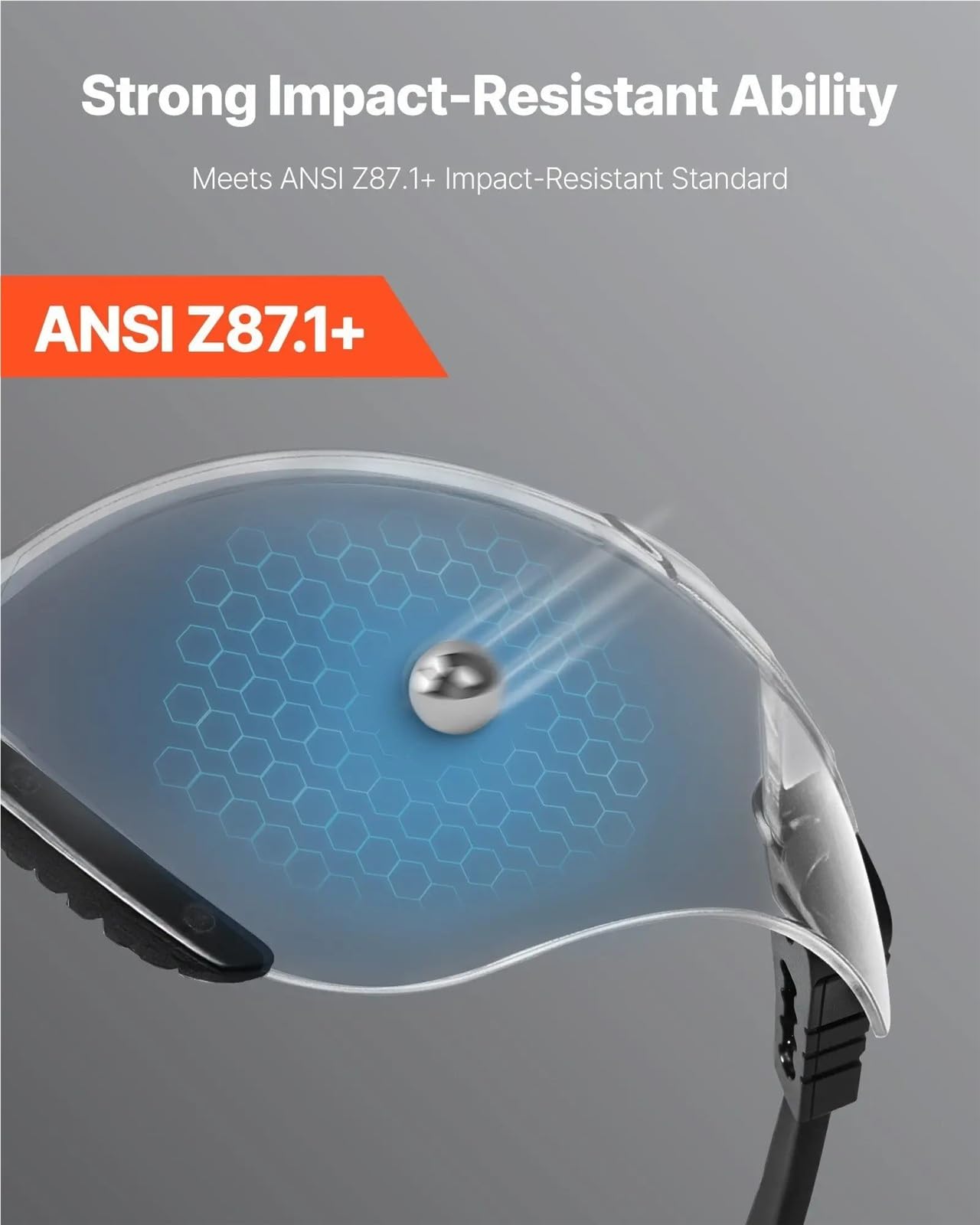 Z87.1 Schutzbrille – Beschlagfreie, kratzfeste, klare Linse im Rundum-Design
