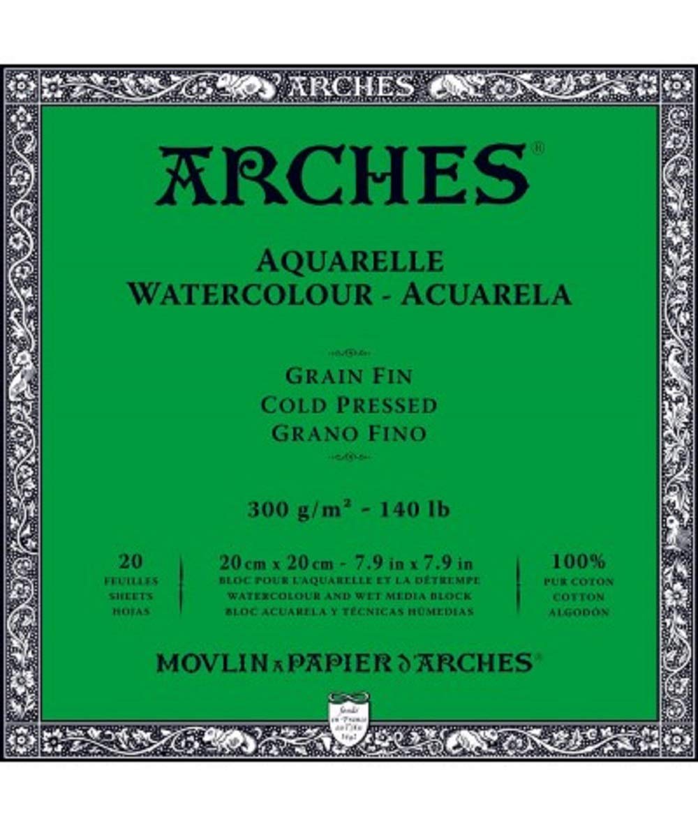 Blocco carta per acquerello Arches Grana Fina 300g 23x31 cm