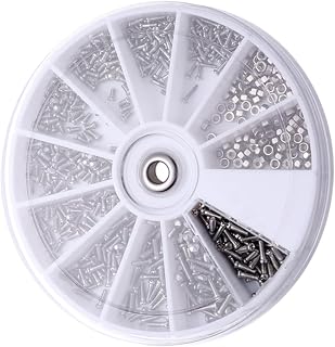 Screw Nut Kit Repairing 600pcs Stainless Steel with 12 Grids Plastic | Storage Case, Organized by Size for Home Daily Use, Compact Design, Easy to Store
