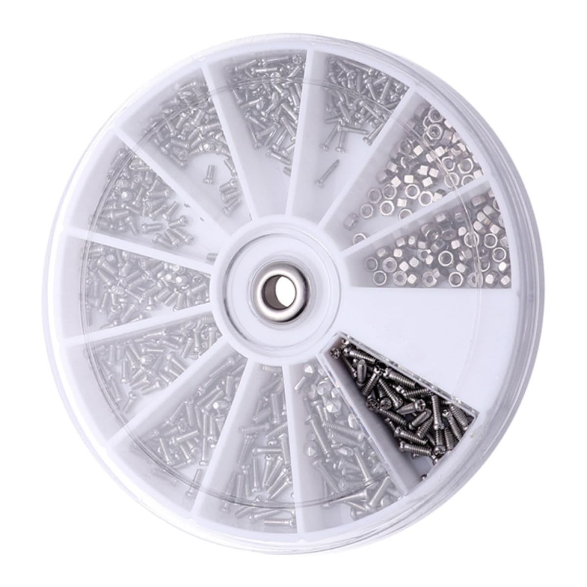 600pcs Screw Nut Set, 12 Grids Plastic Repair Kit