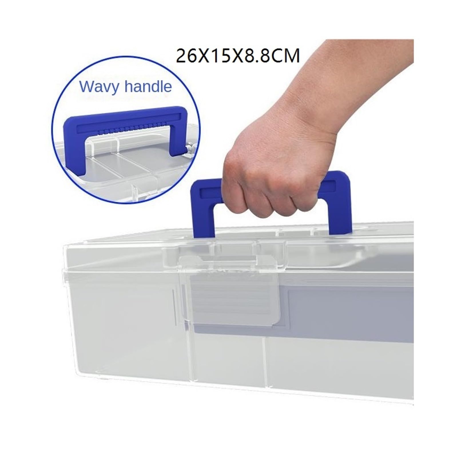 Angelkoffer Köderbox Angeln Angelkisten, wasserdichte Aufbewahrungsbox Aus Kunststoff, Organizer, Behälterbox Mit Trennfach Tackle Box Angel Box(Blue)