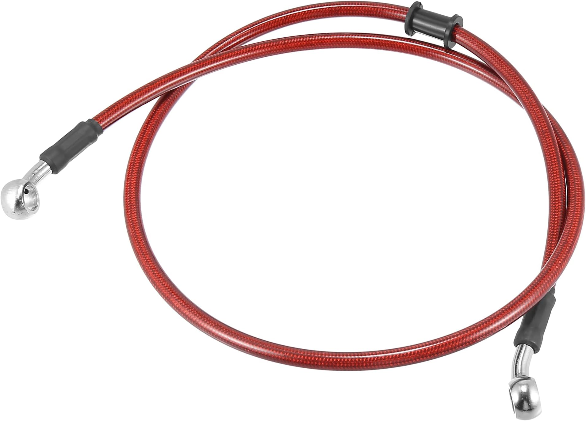 Motoforti 100cm 39.37" 10mm Motorcycle Braided Brake Clutch Oil Hoses Line Pipe Clutch Throttle Gas Line Fuel Pipe Red for ATV Dirt Bike