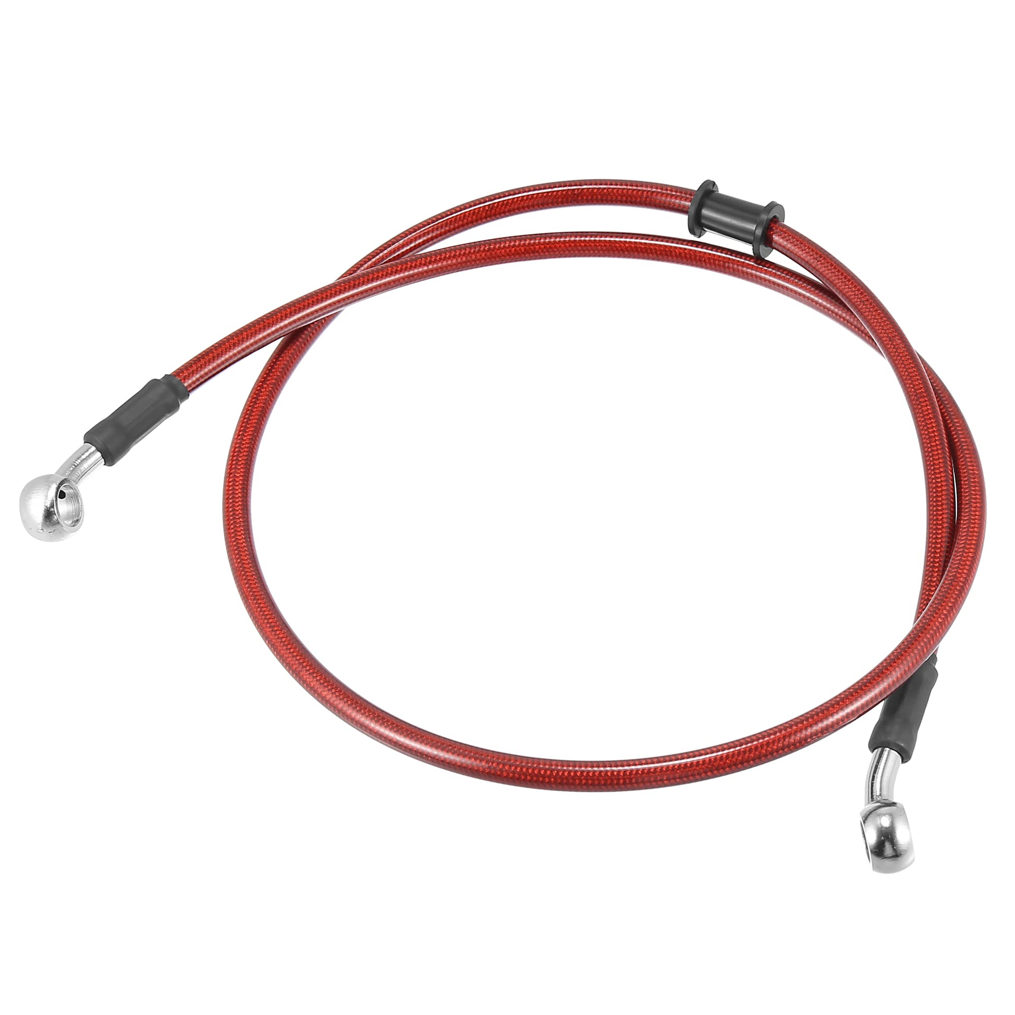 Motoforti 100cm 39.37" 10mm Motorcycle Braided Brake Clutch Oil Hoses Line Pipe Clutch Throttle Gas Line Fuel Pipe Red for ATV Dirt Bike