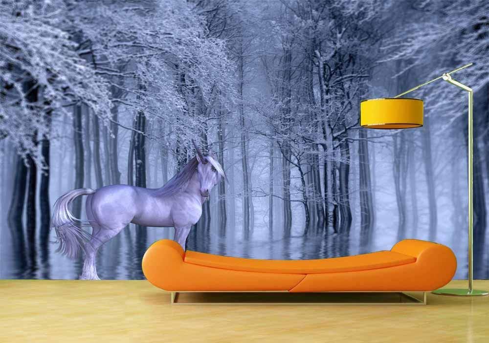 Fond d'écran photo 3D licorne et peinture murale imperméable fantastique pour salon et chambre