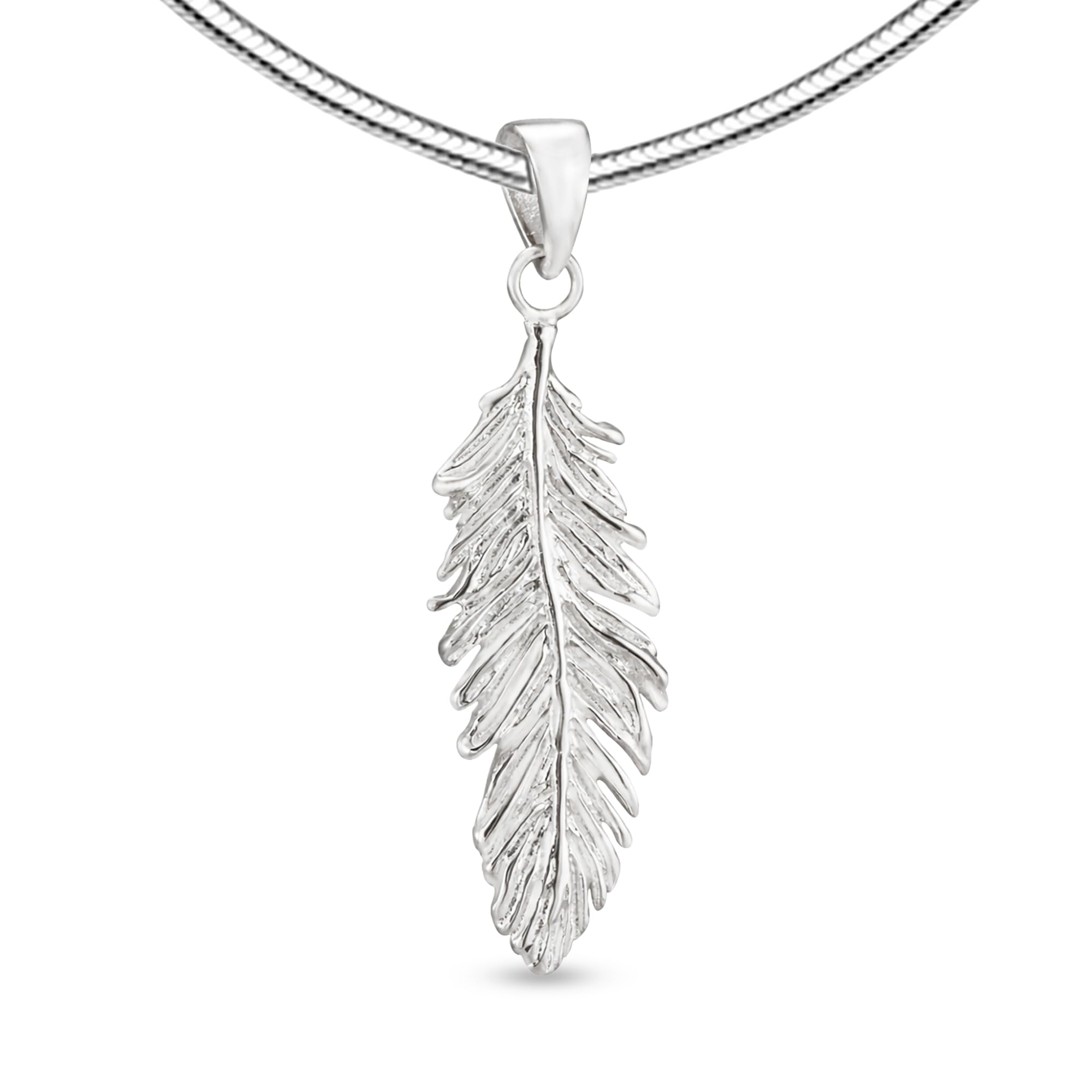 Vinani Anhänger Adler Feder Arizona mit Schlangenkette Sterling Silber 925 Kette Italien AFE-S