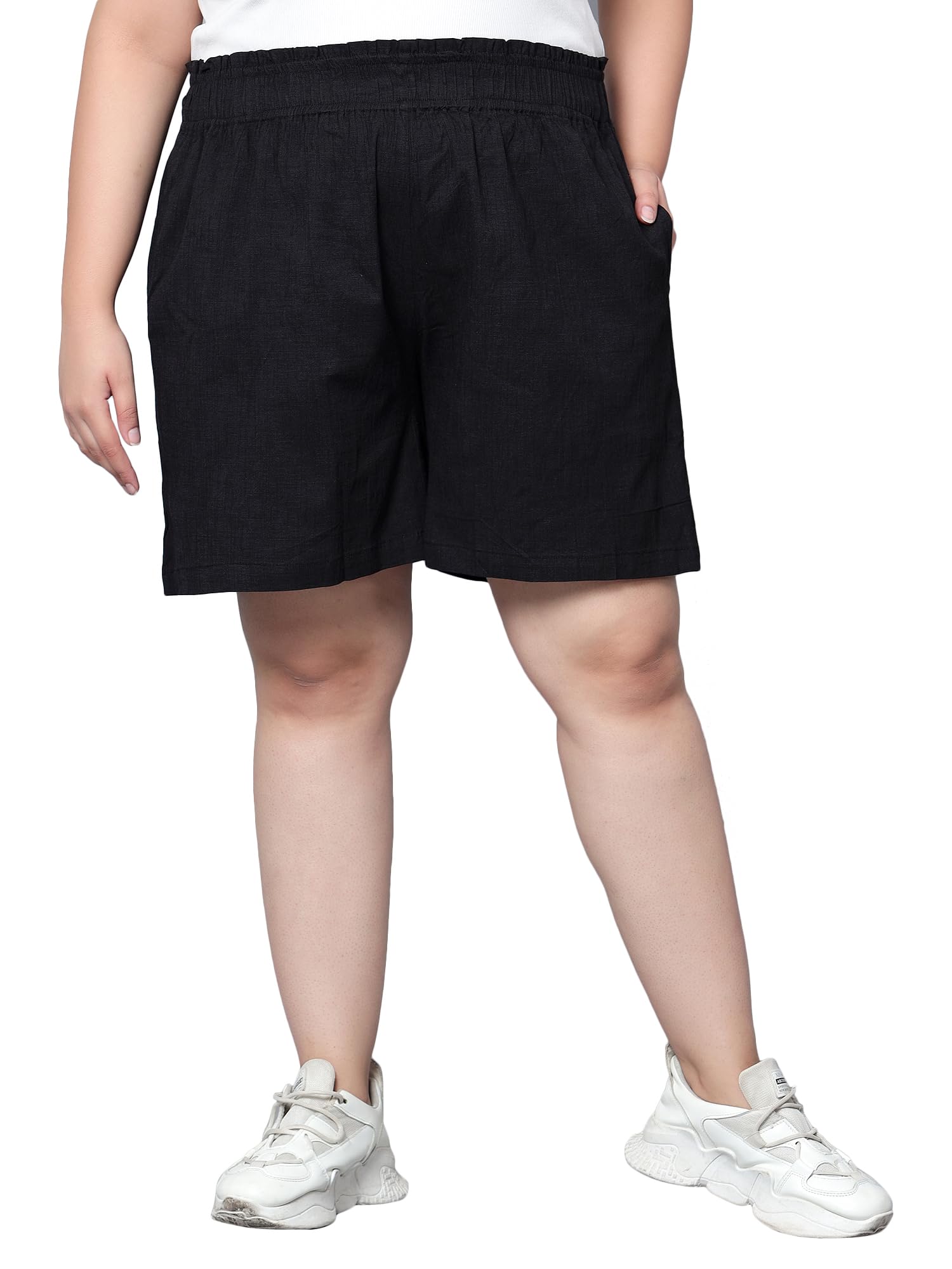 indietoga Women's Plus Size Stretchable Casual Cotton Shorts (2XL to 5XL)-picture-36