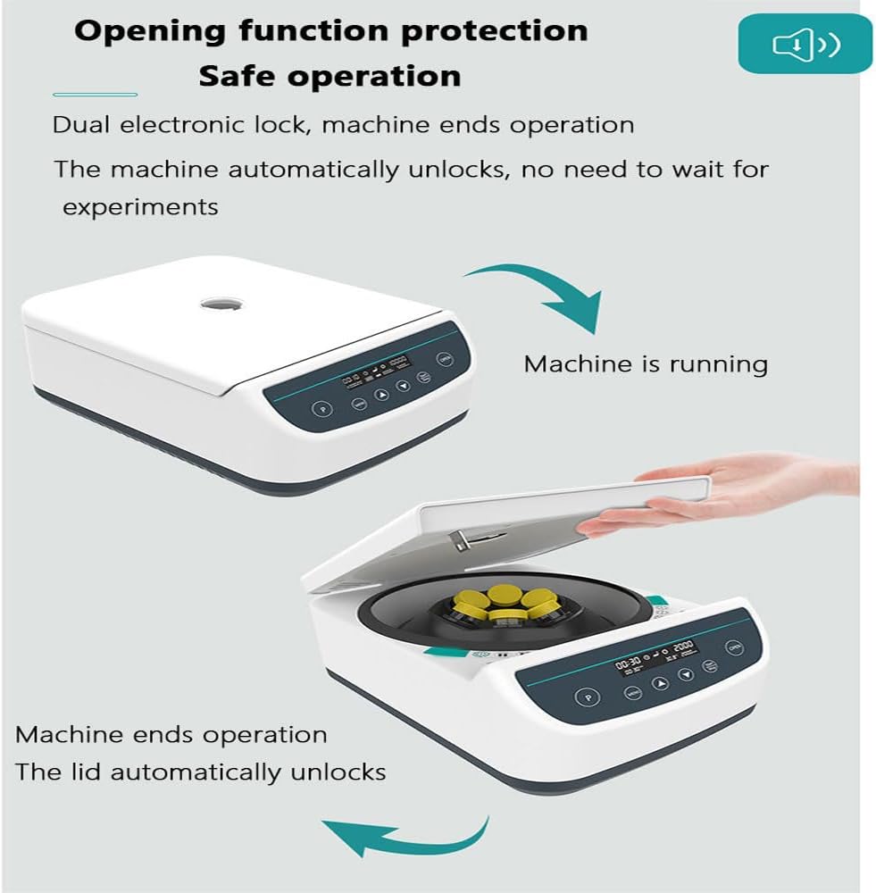 Lab Centrifuge Machine,2ml/5ml/10ml*8/6/12/18/24,Low Speed 500-4000rpm,With Timer,3 Major Protection Functions,Prf Benchtop Centrifuge For Biochemistry,LC500-12