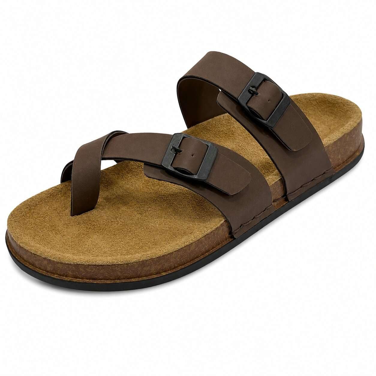 Pantofole da spiaggia da uomo, con punta aperta, comode, facili da infilare, estive, per uso quotidiano, Marrone, 45 EU