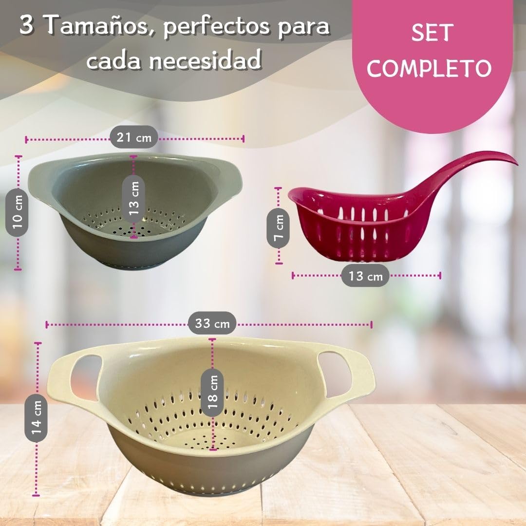 Set 3 Colini Da Cucina Pieghevoli - 2 Da 4 Quarti E 1 Da 2 Quarti, Verde, Blu E Fucsia - Foto 7