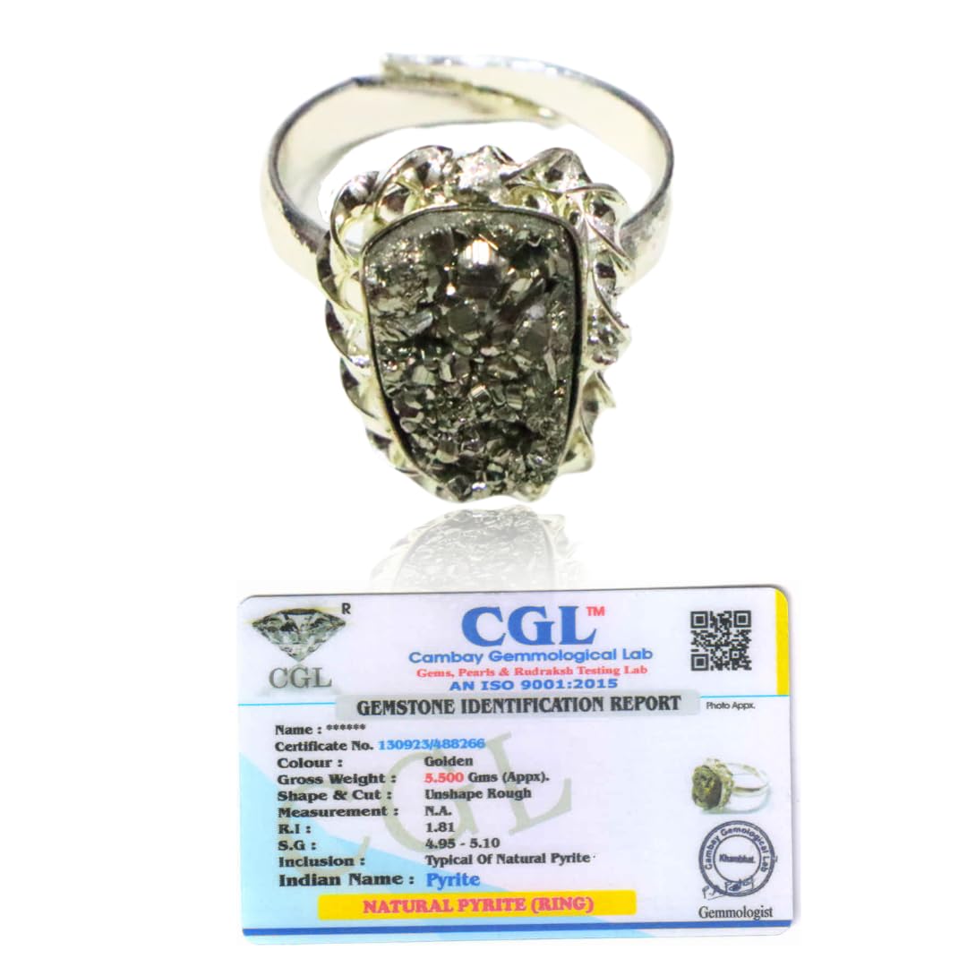 DVISHA Certified Raw Pyrite Adjustable Rings For Abundance Pyrite Stone-Original Ring-Pyrite Ring For Women&Men-Real Pirate Stone Crystal Ring For Attract Money,Wealth,Will Power And Success (B0CK5M7YK6) Amazon Price History, Amazon Price Tracker