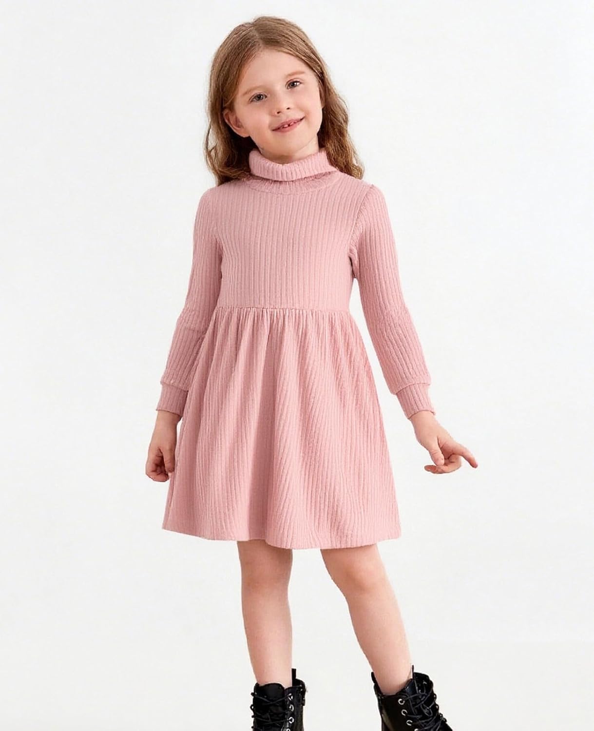 Vieille Toddler Baby Girls Fall Clothes Soft Knit Turtleneck Sweater Dress Long Sleeve Winter Outfits 2-6 Years - Image 4