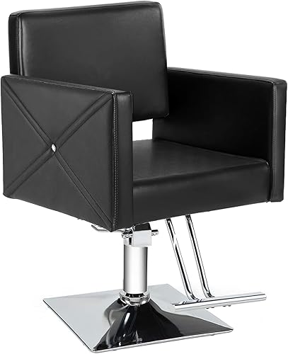 Silla de peluquería para estilista, silla de estilista con bomba hidráulica resistente, giratoria de 360 grados, equipo de belleza ajustable para