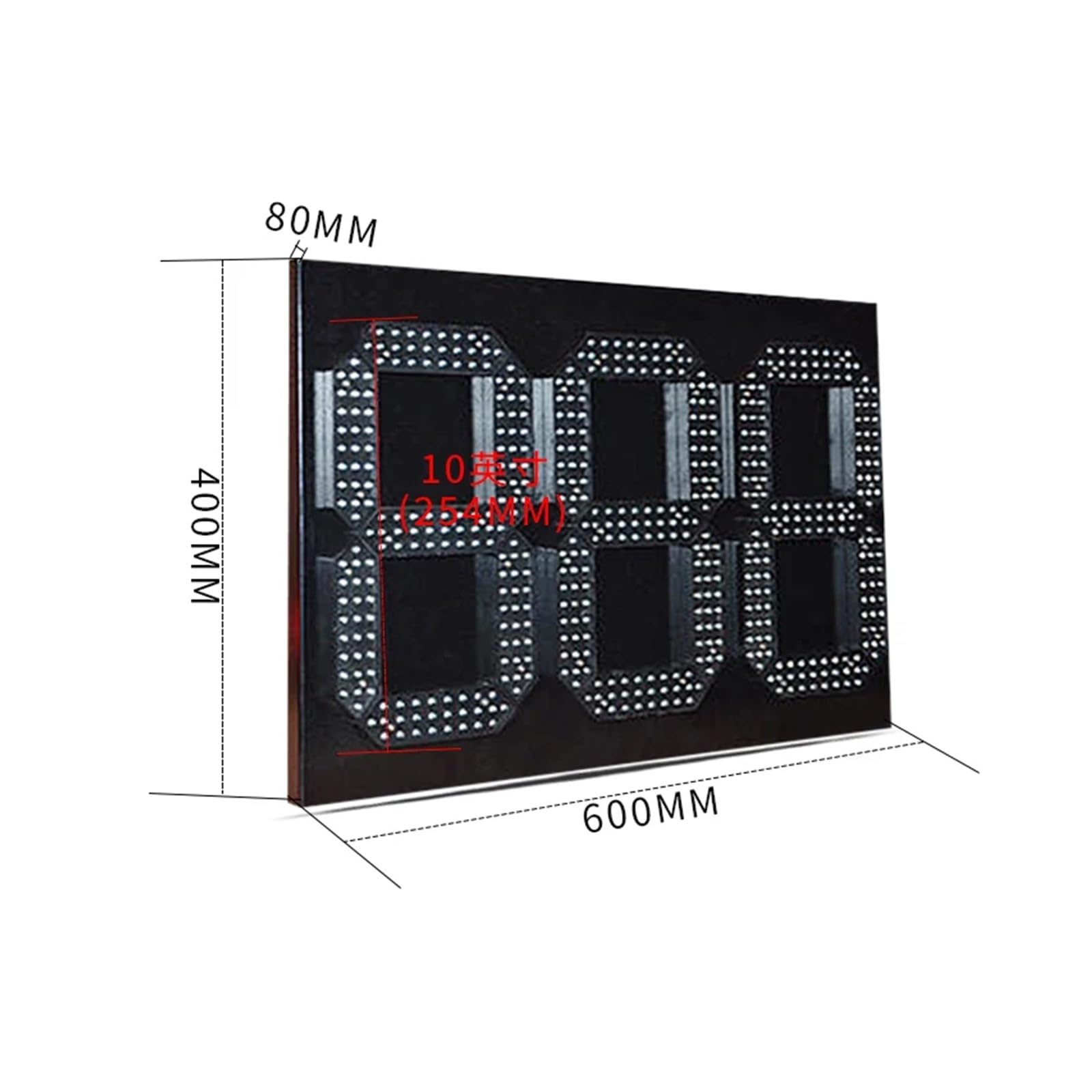 Zewnętrzny cyfrowy ekran LED 10-calowy 3-cyfrowy wyświetlacz odliczania dni do reklamy biznesowej Odporność na warunki atmosferyczne IP65 Jasny wyświetlacz