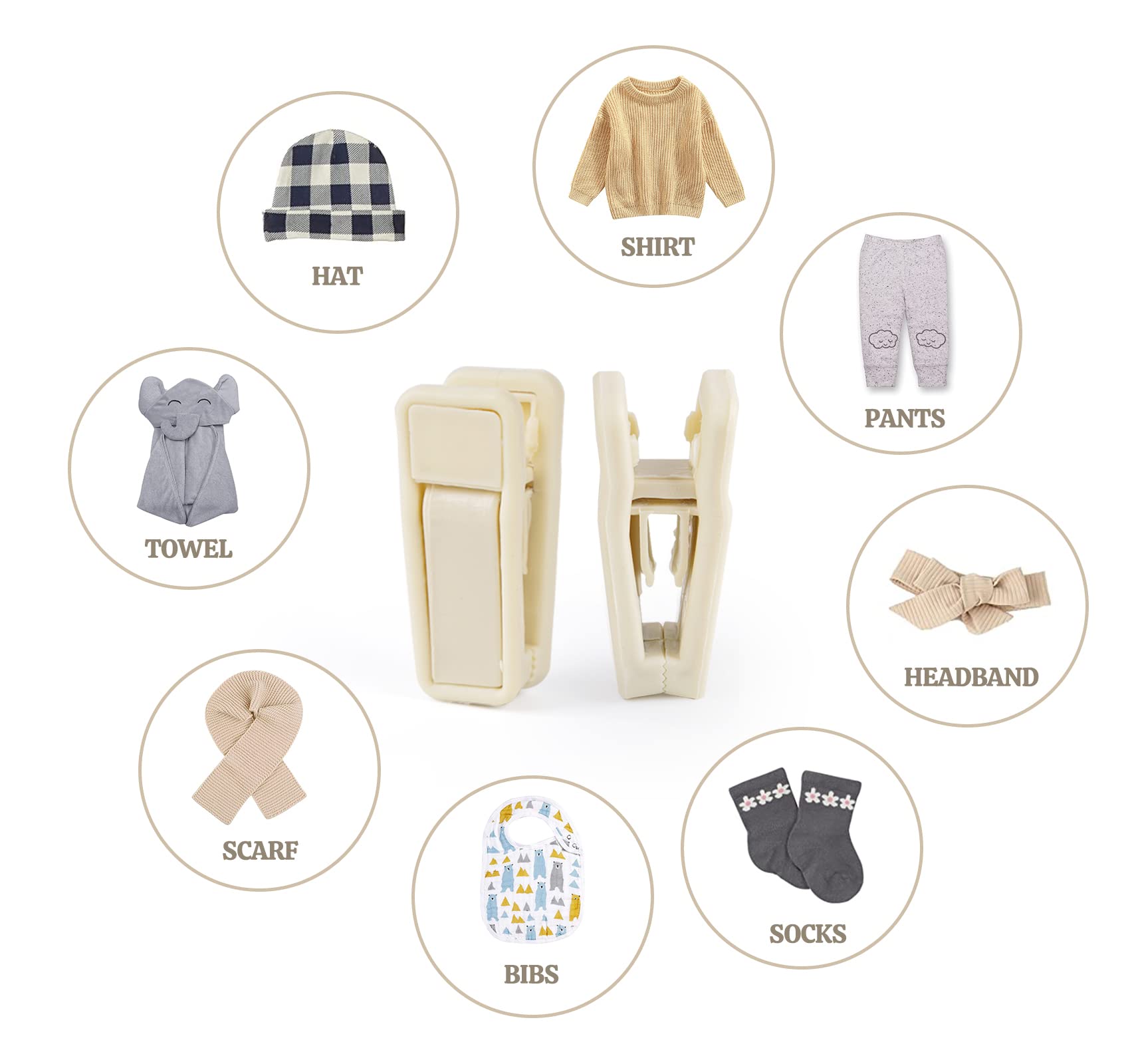 Perchas de terciopelo para niños de HOUISM, paquete de 30 perchas para abrigos de niños con 20 clips para dedos para conjuntos de ropa de bebé, niños pequeños y bebés, diseño en cascada ultradelgado