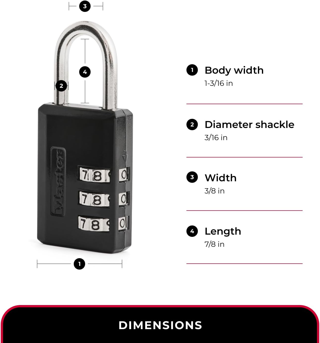 Personalized 3-Digit Padlock for Gym Lockers and Luggage Security