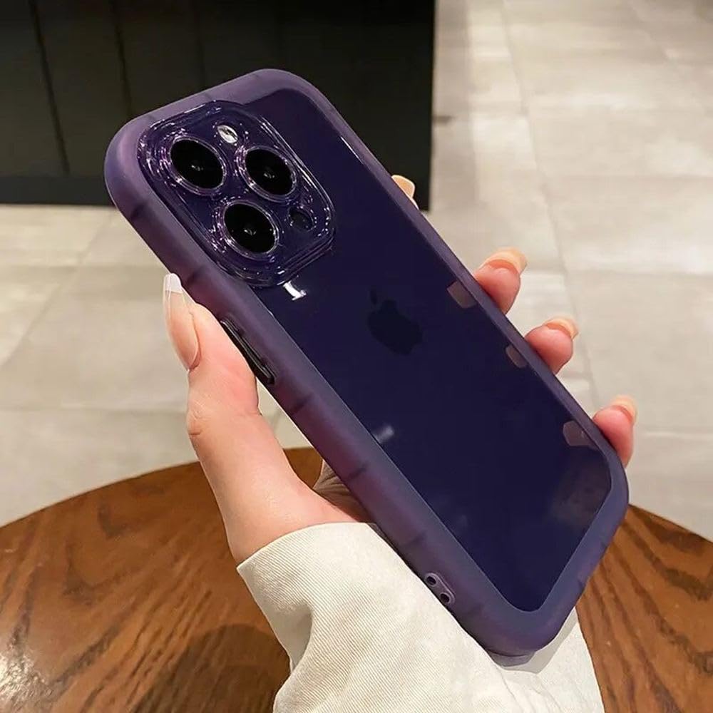 Coque silicone iPhone 15 Pro Max transparente violette pour le quotidien