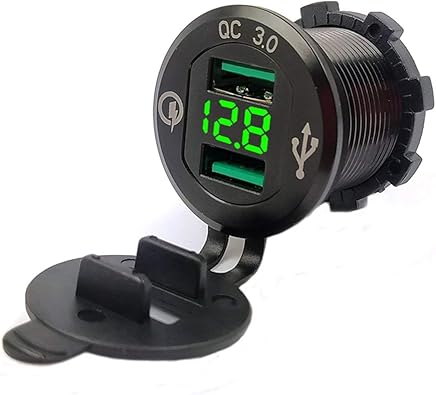 Lorenlli 9V 12V 18W Cargador de coche Socket de carga QC3.0 Puerto USB Pantalla LED voltios para tel?fono Tablet Navigator Adaptador de carga r?pida Al Alloy 4# Lorenlli 9V 12V 18W Cargador de coche Socket de carga QC3.0 Puerto USB Pantalla LED voltios para tel?fono Tablet Navigator Adaptador de carga r?pida Al Alloy 4#