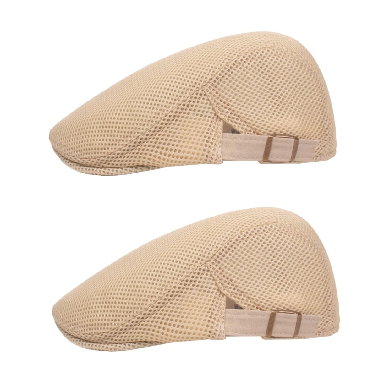 VANZACK 2pcs Mesh Sun Protection Beret Hat for Adults Adjustable Beige Fashion Painter Hat for All for Versatile Style and Comfort
