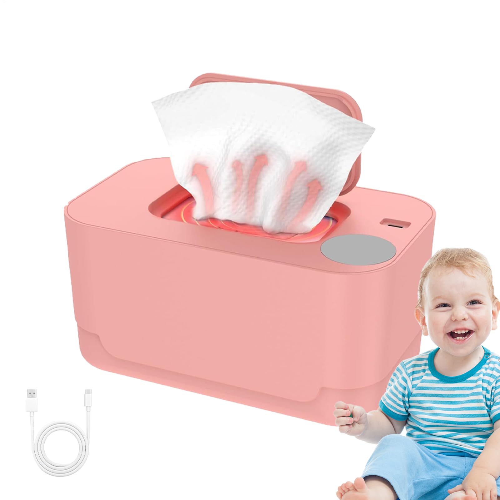 Feuchttuchwärmer – Feuchttuchwärmer für den Heimgebrauch, tragbares Gerät mit gleichmäßiger Wärme | sanfte Pflege für Babys, Wohnzimmerzubehör im Kinderzimmer, geeignet für Reisen, wenig