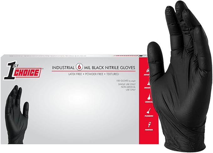 6 mil black nitrile gloves