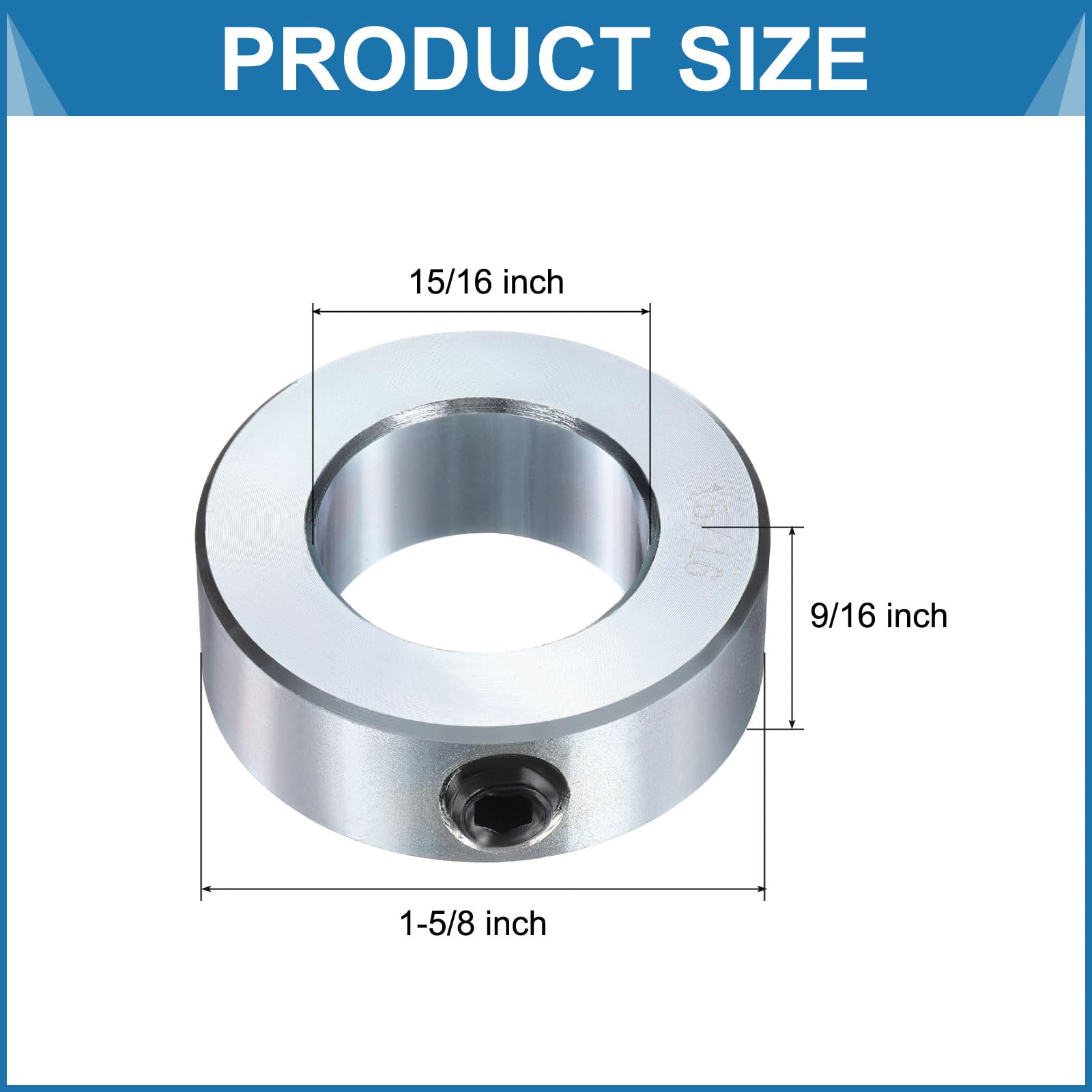 uxcell Lot de 6 colliers de serrage à vis de 15/16", colliers de serrage en acier au carbone plaqué zinc, diamètre extérieur de 3,8 cm, collier de serrage de 1,4 cm de large (style creux, léger)