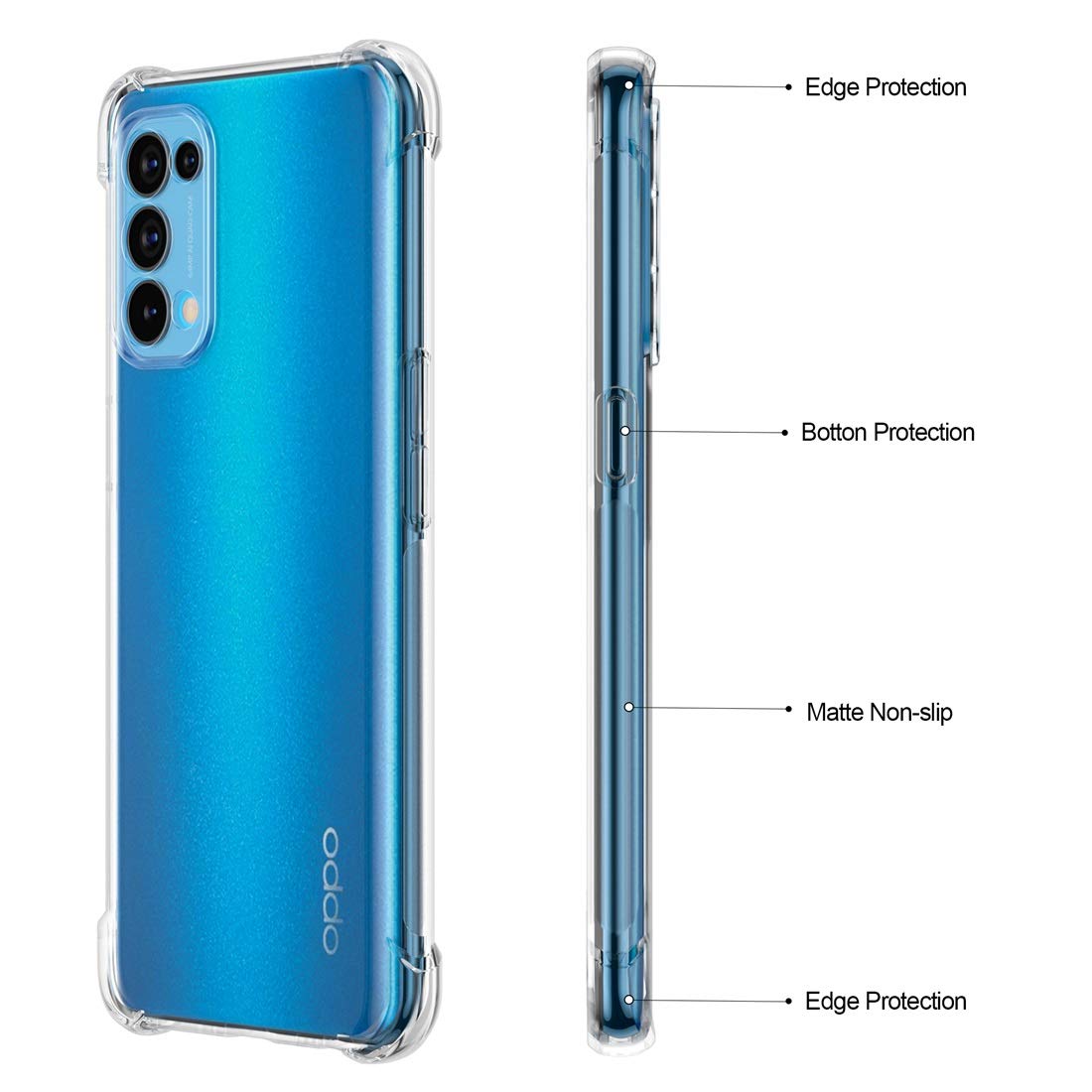 Coque Pour Oppo Find X5 Lite, étui De Téléphone En TPU Souple Avec Bord