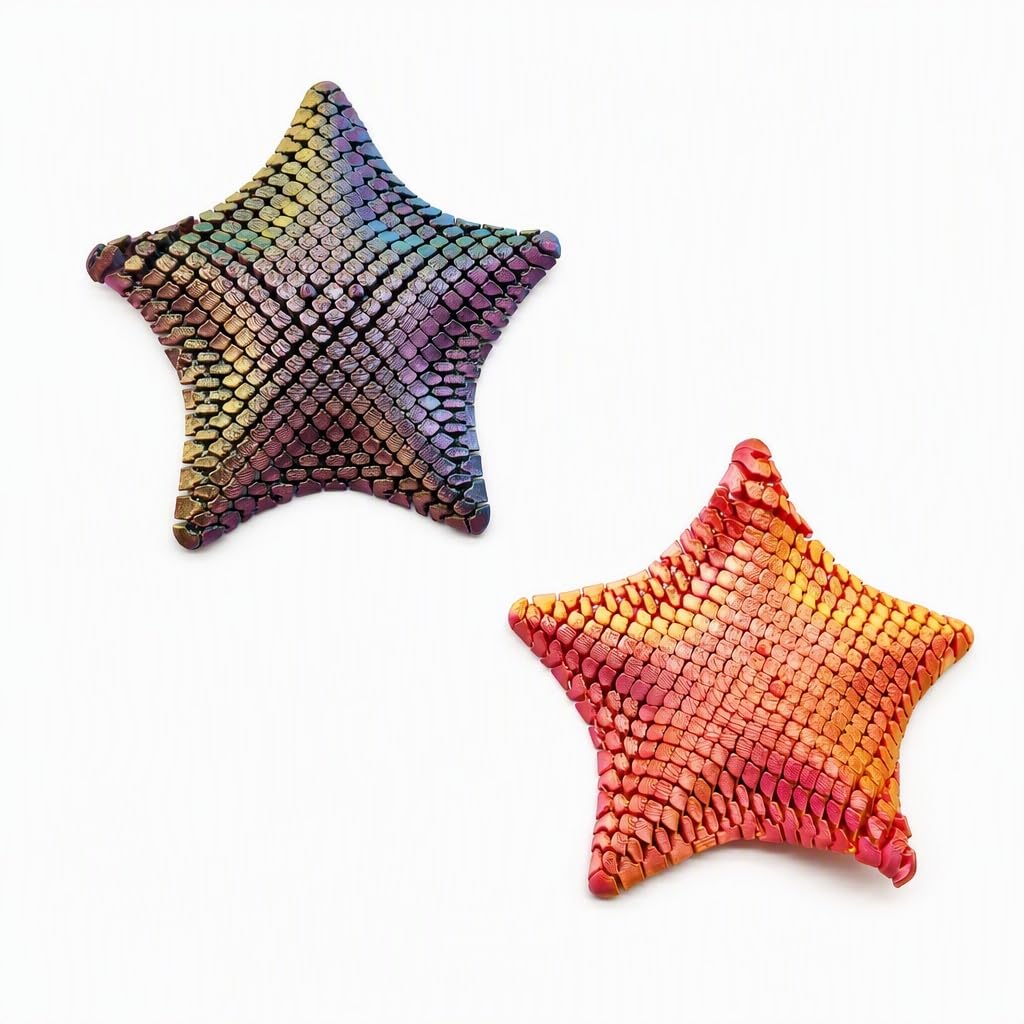 2Pack 3D Printed Starfish Fidget Toy 12cm Stretchable Flexible Funny Sensory Star Toy Portable Cute Fidgets Starfish for Stress Relief and Focus Men Women Teens Workers (Multicolor) — image 1