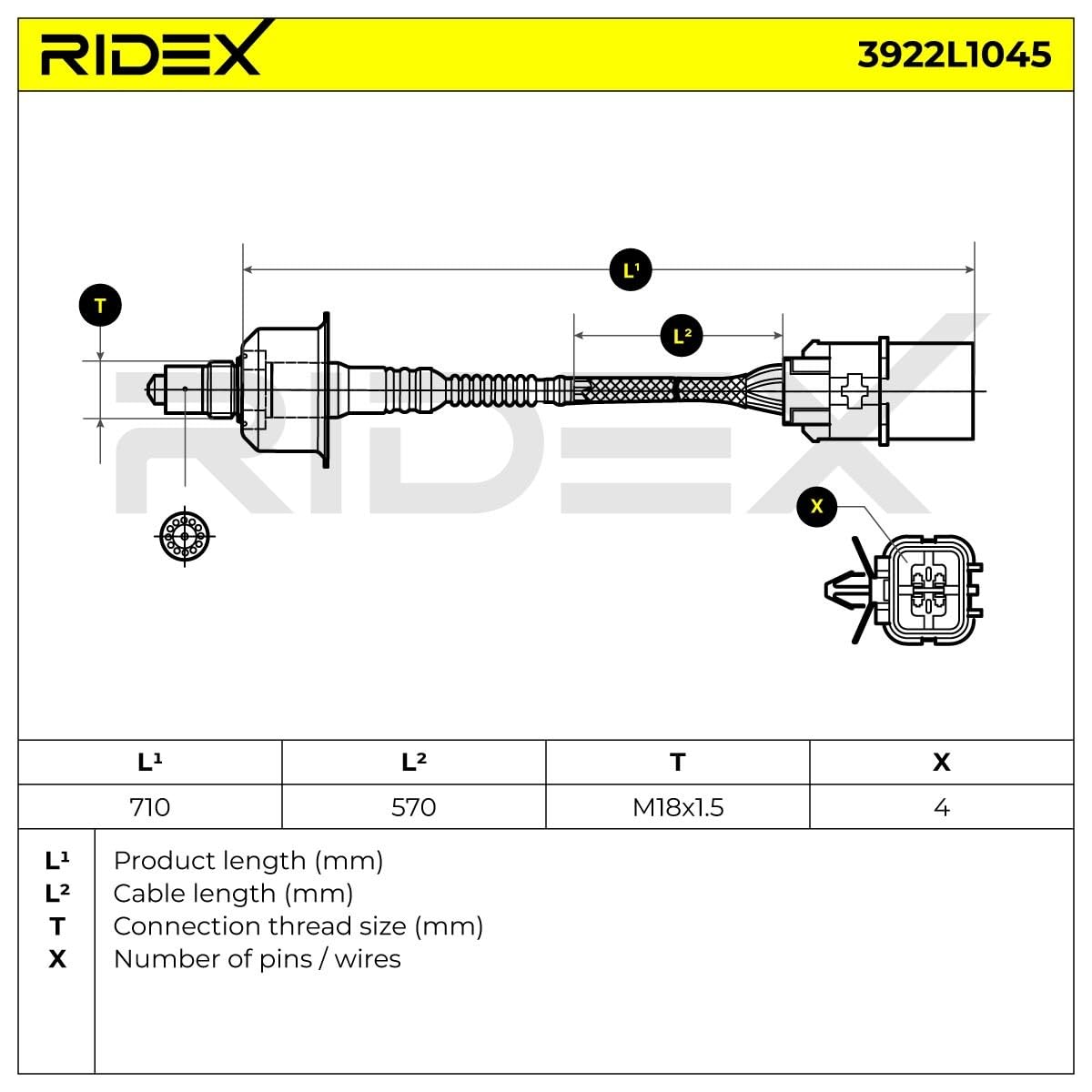 RIDEX 3922L1045 Sonda lambda Compatibilità con HYUNDAI i20 Hatchback GB, IB
