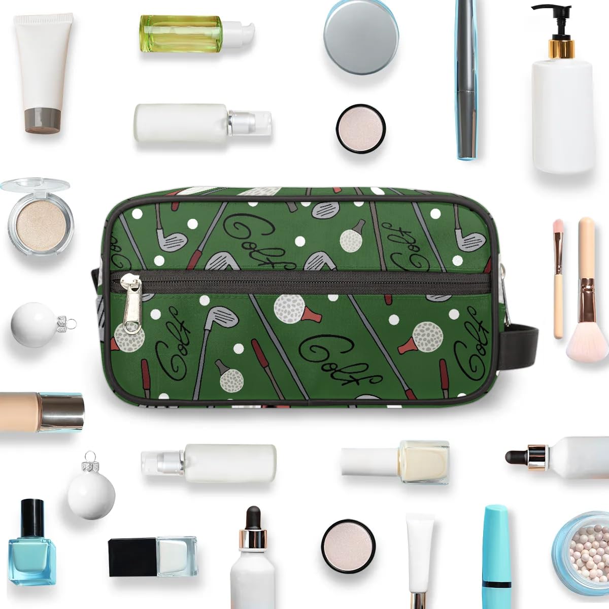 Neceser de viaje para niños y hombres, kit colgante para niños, bolsa de afeitado impermeable para accesorios de aseo personal, Golf Ball, 10.5 x 4.4 x 5.3 inches