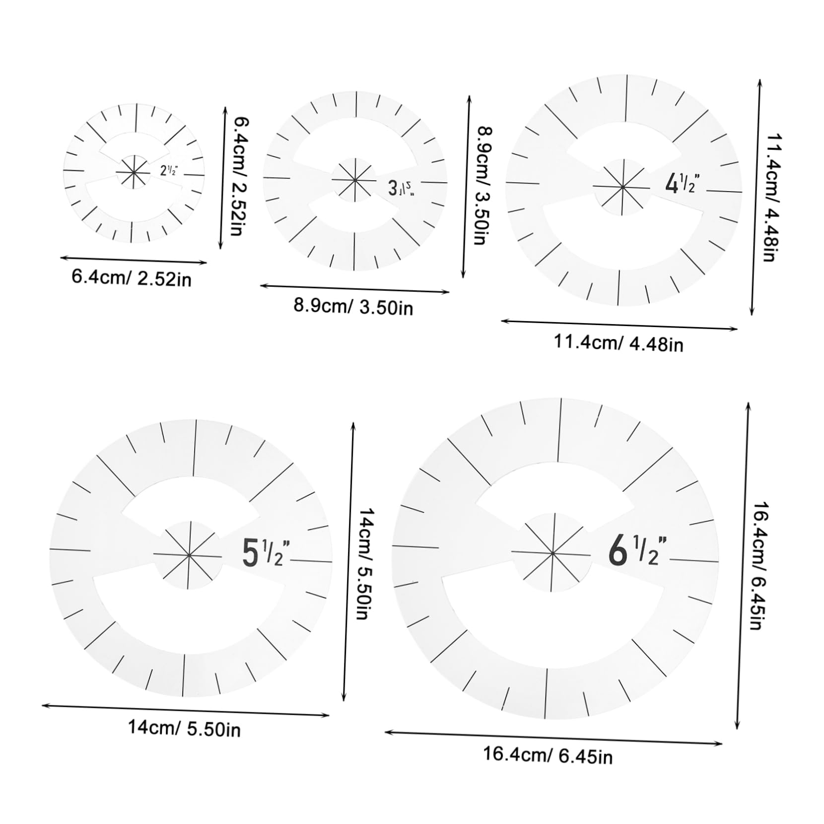 HOMSFOU 3 Sätze Patchwork -herrschervorlage Quiltvorräte Lineale Zum Schneiden Von Kleidung Diy-patchwork-vorlagenlineal Quiltvorlage Quiltwerkzeuge Nählineal Transparent Acryl 5 Stück * 3