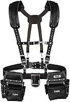 Vista 12 de FUERI Kit de herramientas para cinturón de herramientas Heavy Duty Pro Gauge Leather Rig Riveted Refuerzo Organizador de herramientas soporte