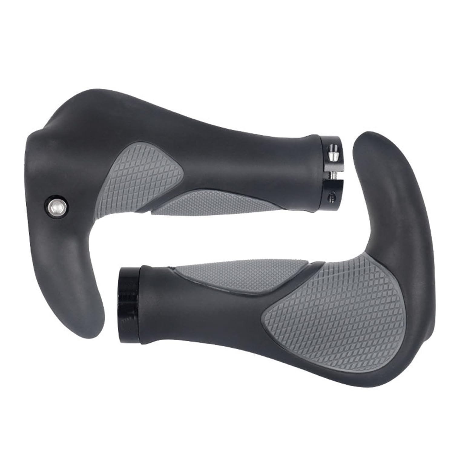 ZEACCT 1 Set Anti-Slip Silicone Handlebar Grips - Soft Rubber Cycling Grips for Most Bikes, black + gray