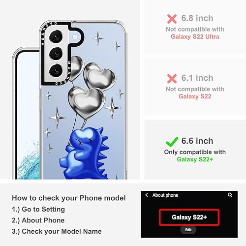 Miniatura 2 de MOSNOVO Funda para Galaxy S22 Plus, funda para Samsung S22 Plus, Groovy Flowers Slim Clear Case con diseño de mujeres y niñas, a prueba de golpes,