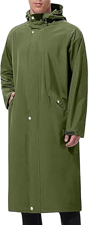 ANAYSN Mens Rain Jacket Lightweight Waterproof With Hooded Outdoor - View #8