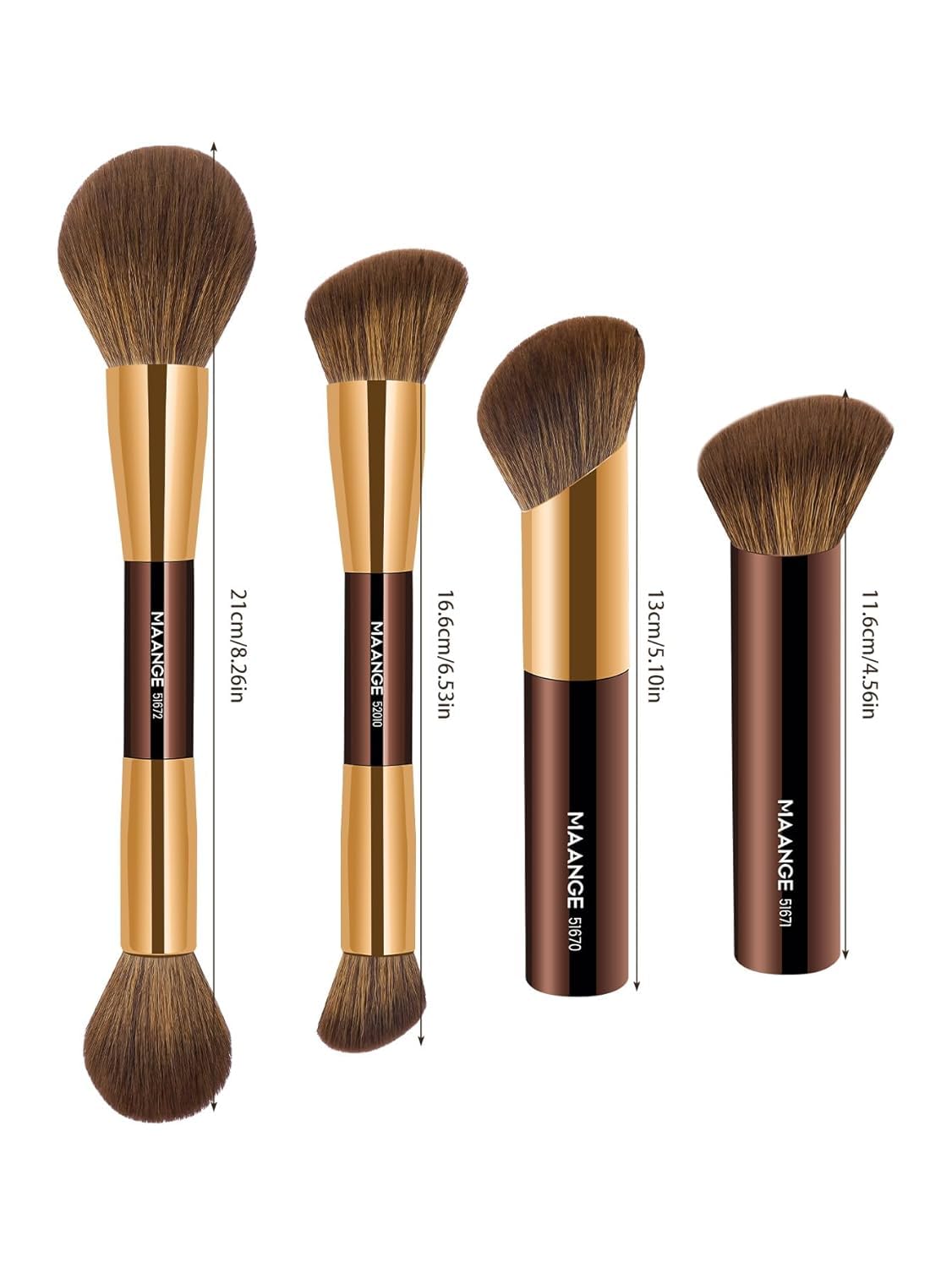 MAANGE Double-Ended Kabuki Makeup Brush Set