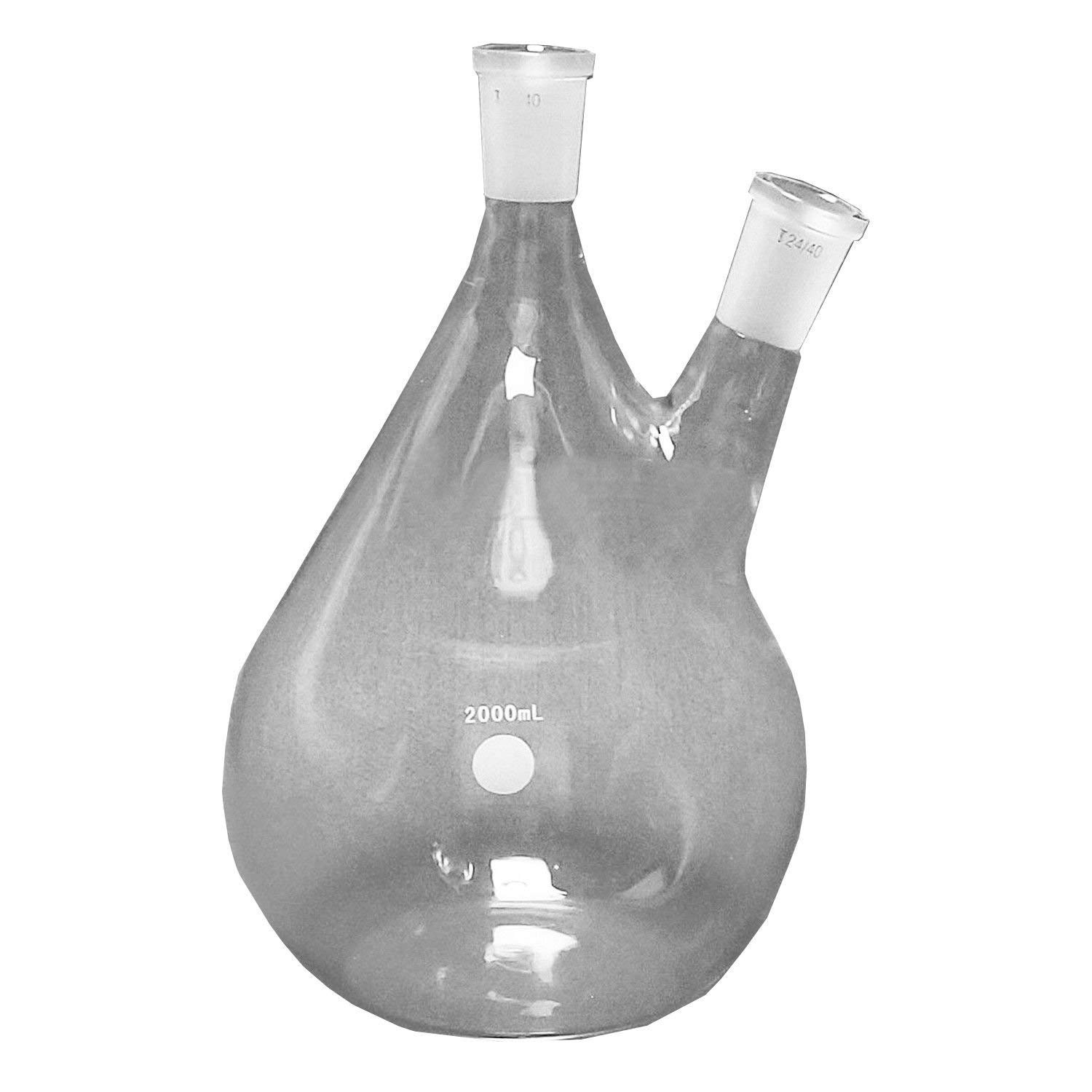 Cristalería de laboratorio Aparato de destilación de vapor Aceite esencial Purificador de agua Destilador 2000 ml W/estufa caliente Graham condensador