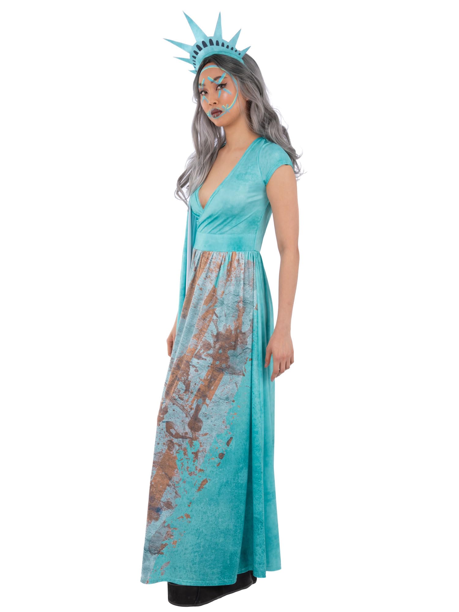 Smiffys Lady Liberty Costume Dress and Headpiece Womens Halloween Fancy  Dress Outfit Statue of Liberty Horror Costume, Small  BigaMart